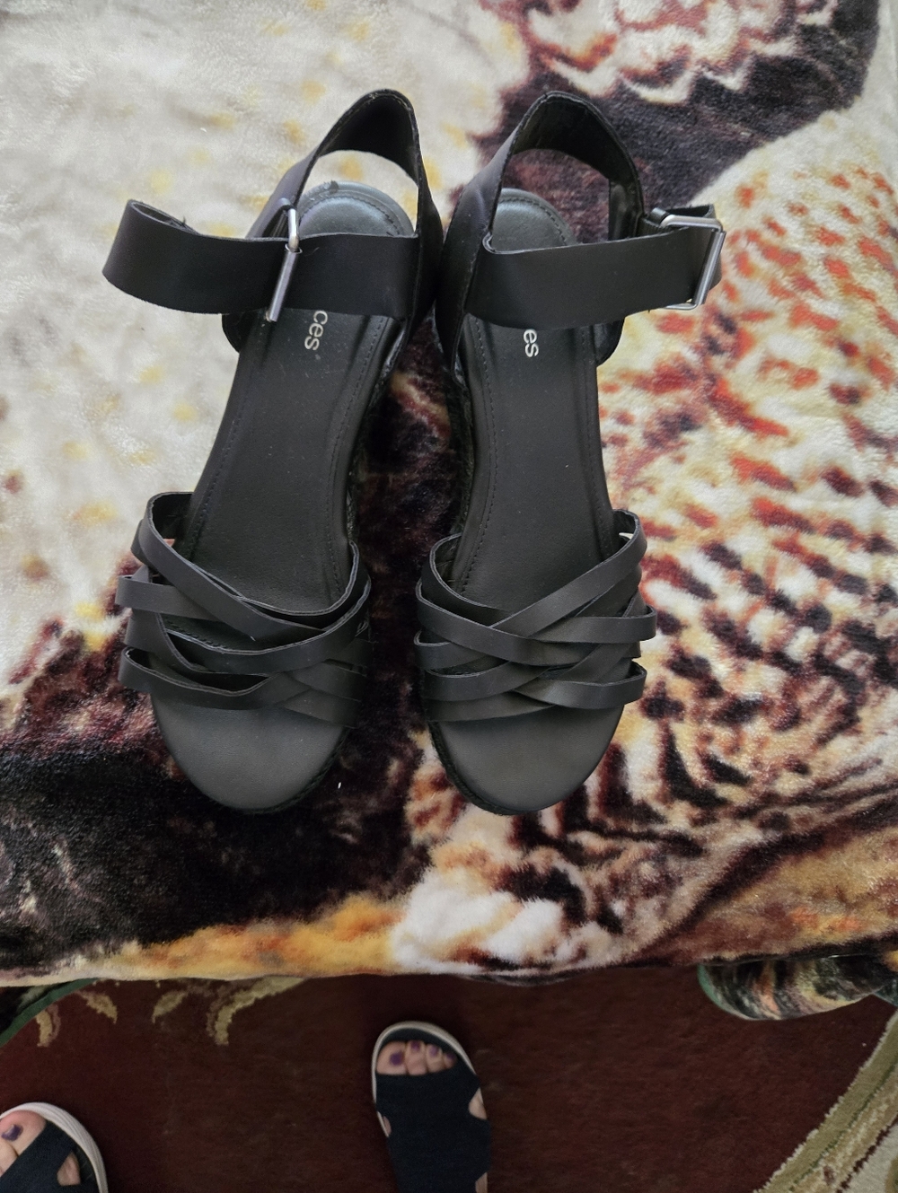 Black Women’s Strappy Ankle-Heel Sandals